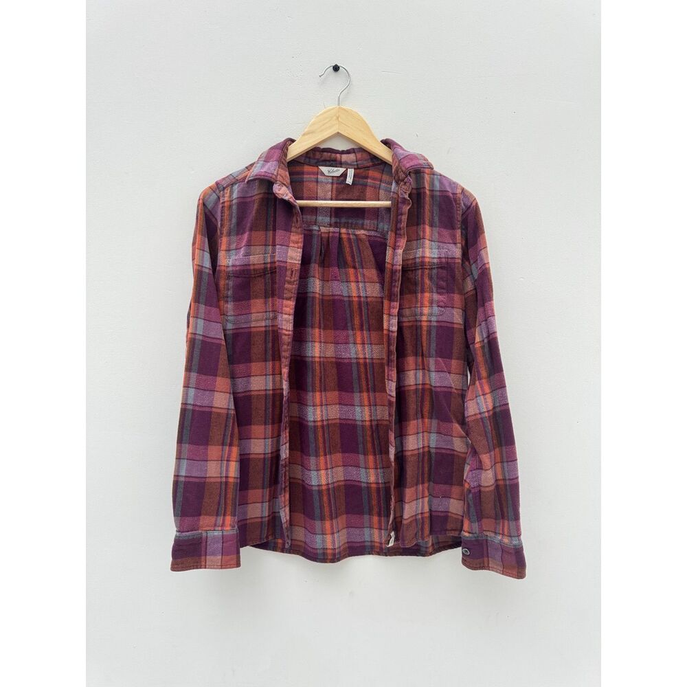 Woolrich Women Medium Cotton Plaid Flannel Button Up Shirt Purple Berry M